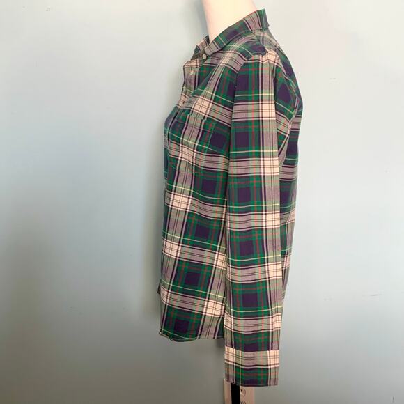 J. Crew Blue Plaid Boy Button Down Shirt Size 8 - Picture 4 of 8